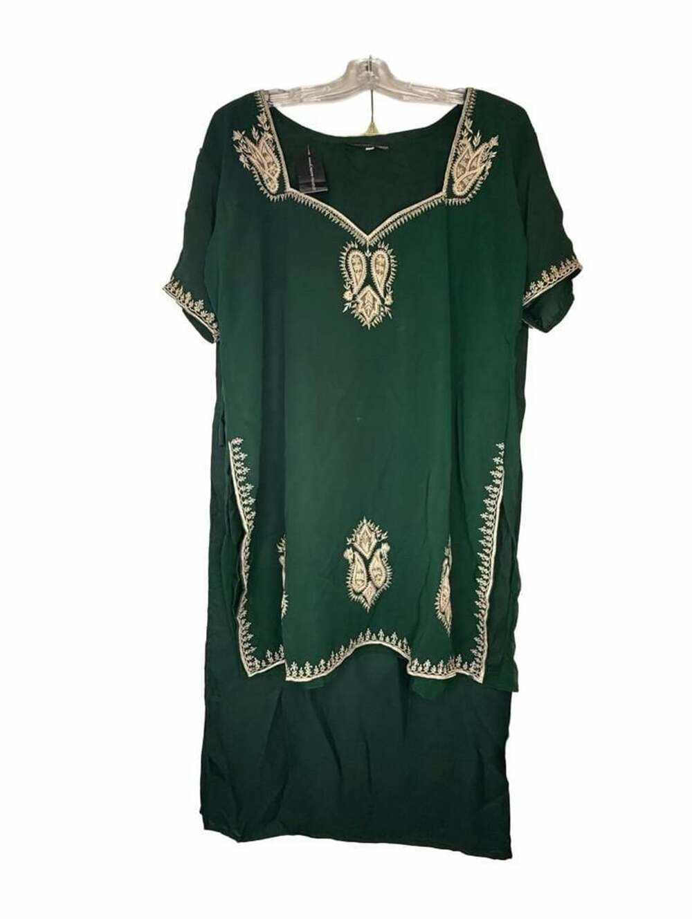 Karma Highway Kaftan Set Size 48 Green Embroidered